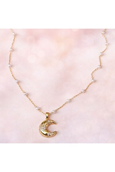 Archhazel Jewelery Ultra Premium Steel Necklace with Pearl Design Pendant Detail