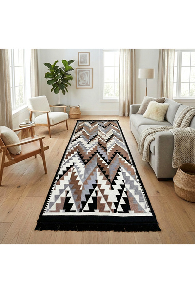 OEM Covor rustic tradițional 120x180 cm Negru