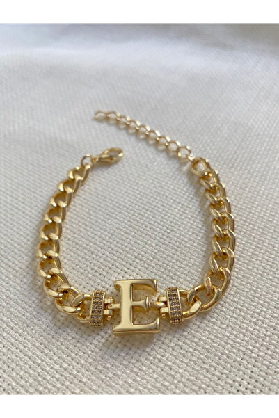 DEMOKAN Kadın Bileklik Harf Kararmaz Zirkon Taş Özel Kaplama Ayarlanabilir Bi...