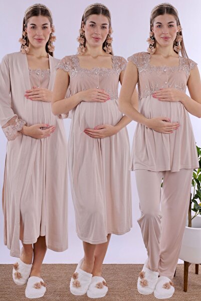 ByLohusa Effortt Beige Cotton Maternity Set