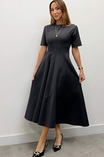 My Blog Anthracite Godeli Midi Dress - 05174
