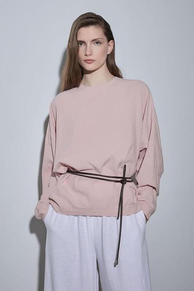 Suud Collection Powder Ole Oversize Linen Blouse