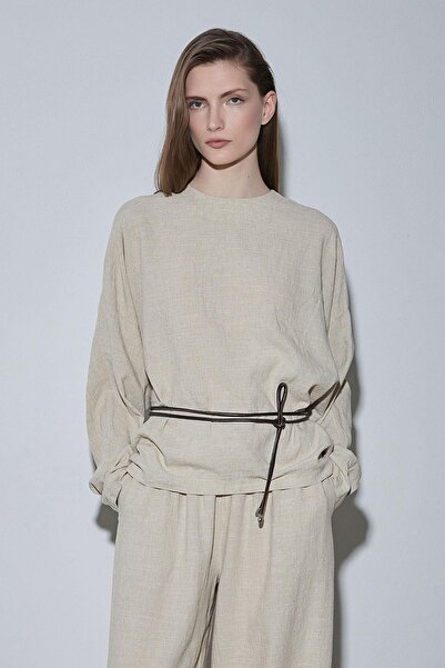 Suud Collection Natural Ole Oversize Linen Blouse