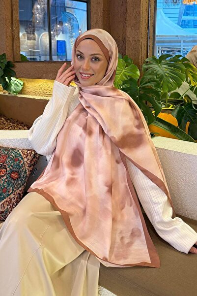 lamelif Μοτίβο μπατίκ Μαλακό σάλι Milk Coffee