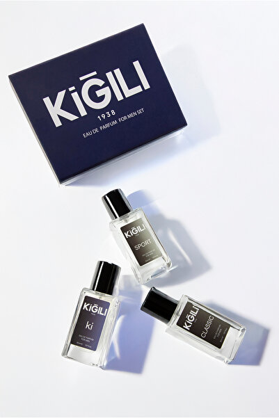 Kiğılı 3'lü Classic & Ki & Sport Hediye Kutulu 30 ml Erkek Parfüm Seti