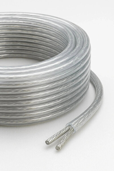 CONANA Şeffaf, Elektrik Kablosu (2x0,75 TTR Yuvarlak Tip) (TAM BAKIR Kalaylı)...