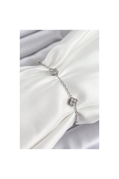 HERŞEYBURDAMODA سوار نسائي من الفولاذ المقاوم للصدأ 316L موديل Clover باللون ...