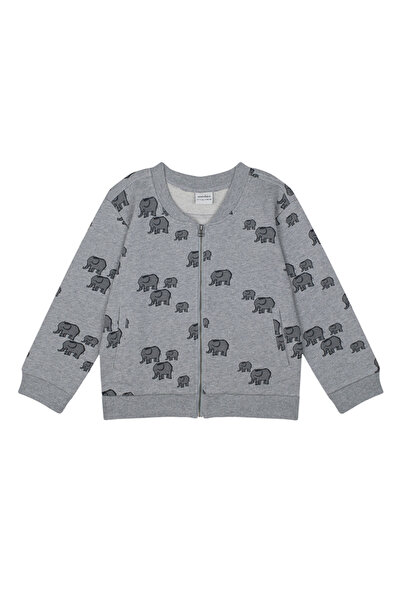 Antebies Organic Gray Melange Boy's Bomber Jacket