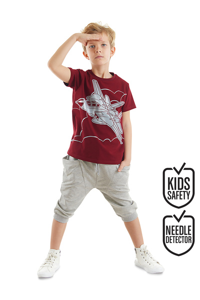 MSHB&G Set pantaloni scurți capri tricou băiat avion