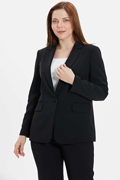 Selen Giyim Büyük Beden Erkek Yaka Ceket / SİYAH