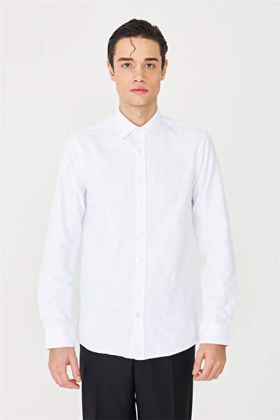 White Stone Elvas G186-2 Normal Fit Plain Shirt White