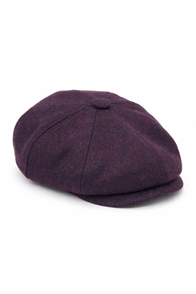 Zee Ingiliz Tarzı Beckham 8 Parça Peaky Blinders Bordo Kırçıllı Kasket Şapka
