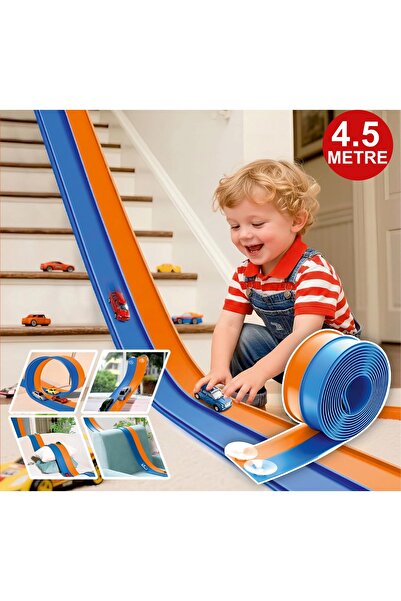 FLEXIBLE RACING TRACK Esnek Yarış Pisti 4.5 METRE Oyuncak Araba Yolu Kıvrılab...