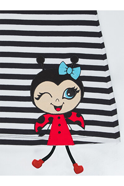 Denokids Uğurlu Mädchenkleid aus gekämmter Baumwolle mit Streifen und Rüschen...