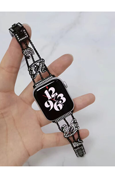 PSGT Apple Watch 2 3 4 5 6 7 8 Se 42 44 45 49 Mm Uyumlu Kuğu Taşlı Kordon
