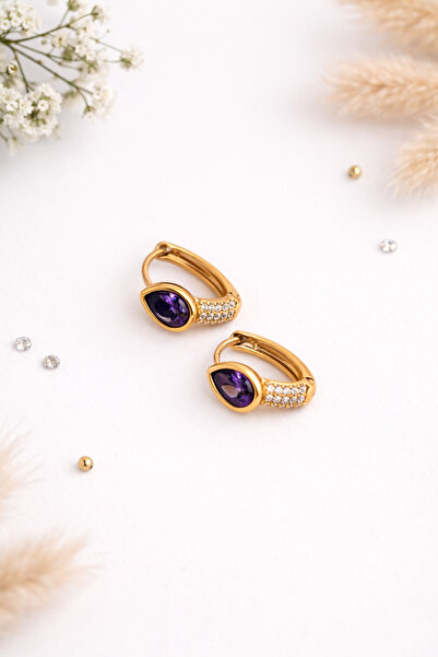Archhazel Jewelery Purple Safire Zircon Stone Xuping Earring