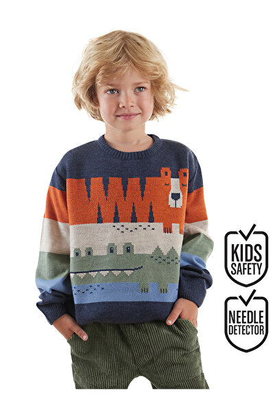Denokids Boy's Animals Patterned Sweater
