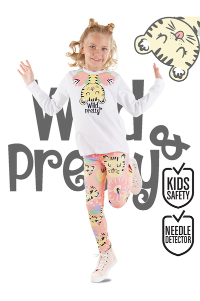 Denokids طقم تي شيرت وبنطلون ضيق للفتيات من Leo