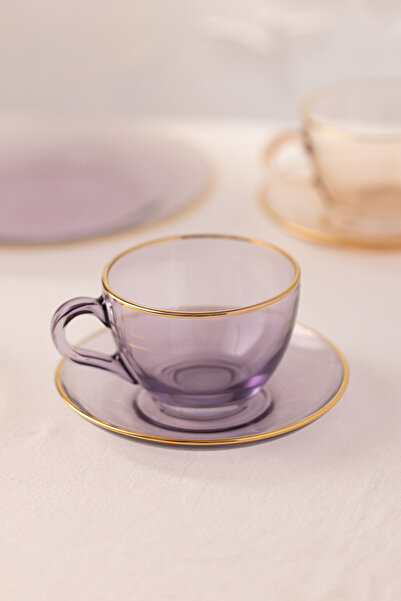 Rakle Mor 2'li Çay Fincanı Seti, 240 cc, şık ve zarif tasarım.