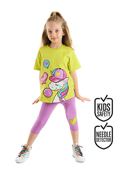 Denokids Set cu tricou de vară și colanți liliac pentru fete cu model unicorn