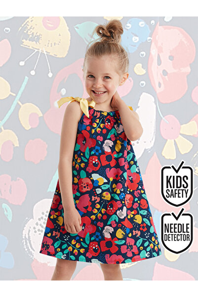 Denokids Dívka - jarní květinové vzorované páskové letní šaty