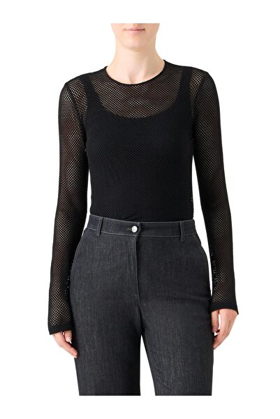 Akris Punto Transparan File Detaylı Uzun Kollu Bluz