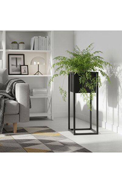 BM GİFT DESİGN Ghiveci metalic negru pentru flori 50 cm