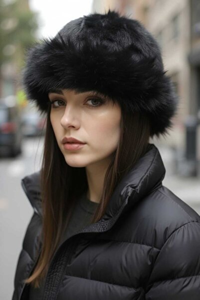 Aware Time قبعة دلو شتوية من الفرو للنساء