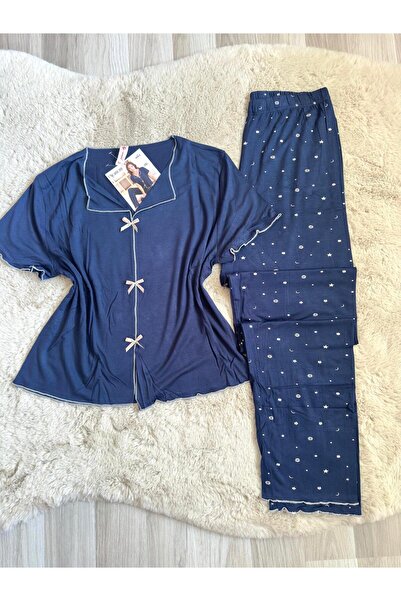 Pijamoni Ping Viskon Fiyonklu Pijama Takımı