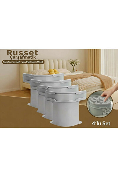 Russet 4'lü Çarşaf Sabitleme Matik Çarşafmatik Nevresim Sabitleyici Set Plast...