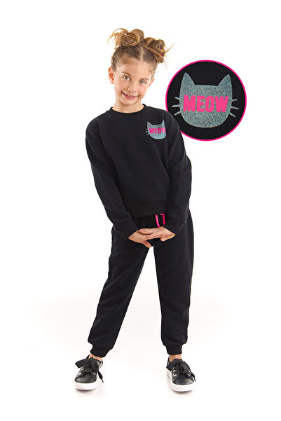 MSHB&G Black Cat Girls Tracksuit Bottom Top Set