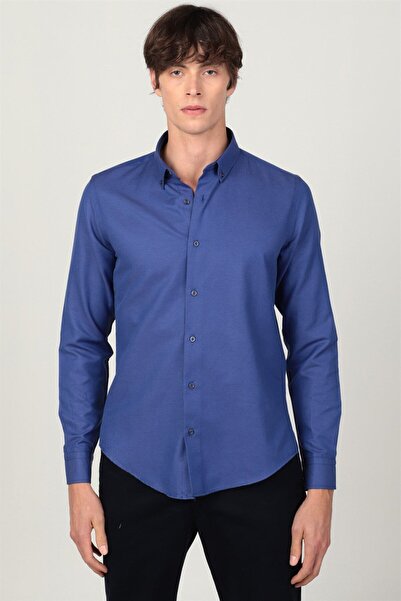 Tudors Ανδρικό πουκάμισο μακρυμάνικο με κουμπιά από βαμβακερό Easy Iron μασίφ