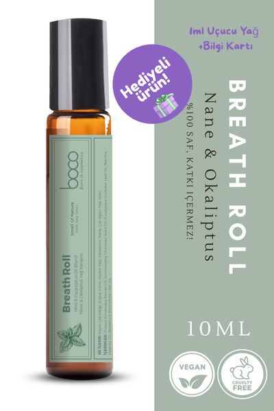 Boco Nature Aromaterapi Roll, Uçucu Yağ Karışımı Roll Nane Okaliptus