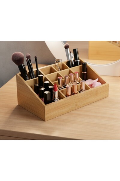 SyaMAG Cutie din bambus multifunctionala pentru organizare – cosmetice, birou...