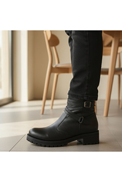 Derimoda Genuine Leather BLACK WOMEN'S BOOTS