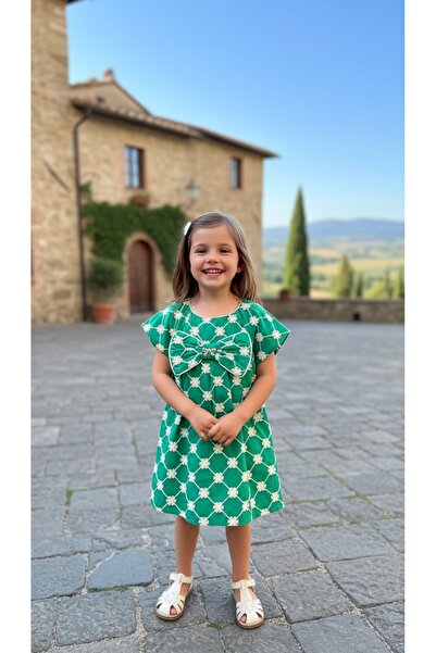 HÇ Hülya Çelik KİDSWEAR 2018 Rochie pentru fete din bumbac, brodată, cu detal...