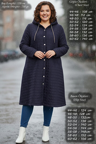 Laden Women's Plus Size Quilted Seasonal Battal Mother High Quality Navy Blue...