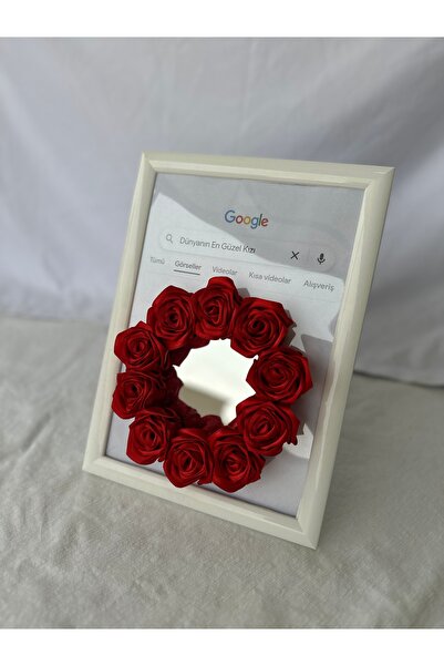 SATENCE STORE إطار مزين بالورود الحمراء مع عبارة “أجمل فتاة في العالم” – تذكا...