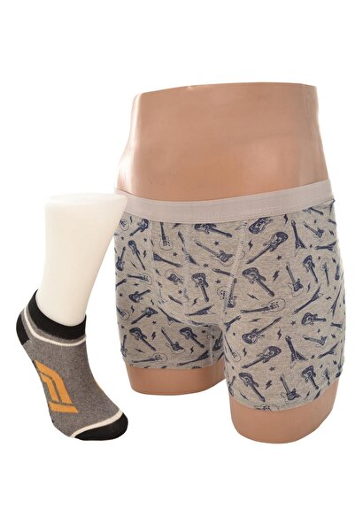 Flora Boy's Combed Boxer Cotton Socks Combination Set