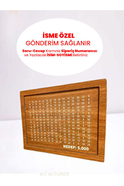 cermatech 5000 TL Hedefli Ahşap Para Sayma Kumbarası