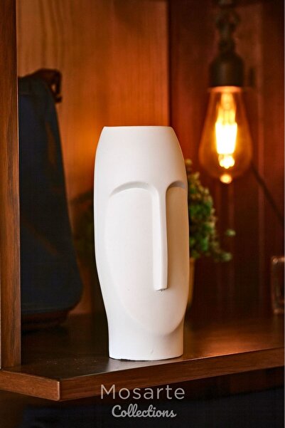 Mosarte تمثال وجه تجريدي بسيط من سلسلة ستونفيس – قطعة ديكور حديثة 23 سم