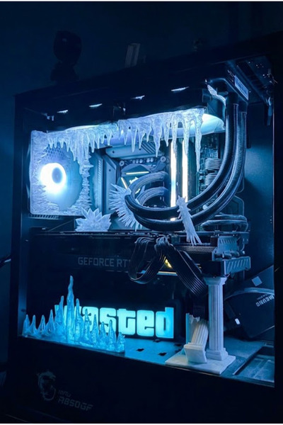 Shaddshop Gaming Kasa İçi Buz Dekor Seti Buz Sarkıt Mıknatıslı (2x120mm fan)