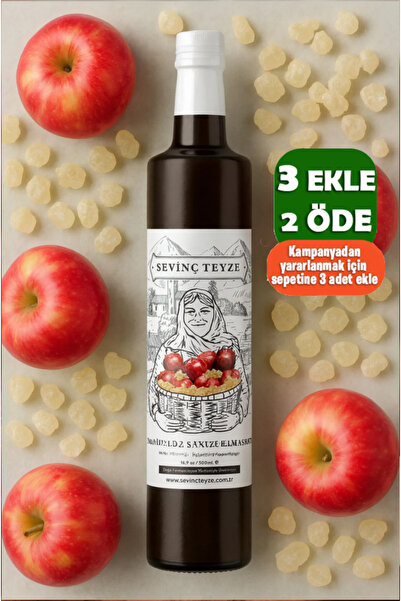 Organik Teyze Sevinç Teyze Sandaloz Sakızlı Elma Sirkesi 500ml ( Natural Ferm...