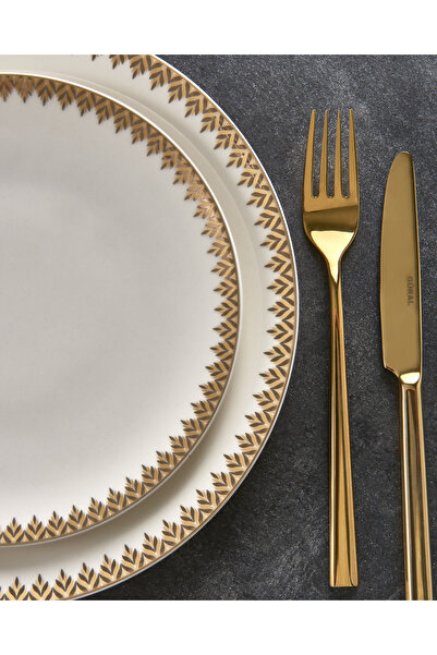 Güral Porselen Camelia 54 Parça 12 Kişilik Yemek Takımı Gold 6419