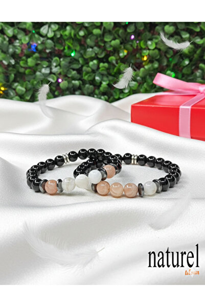 Naturel Tılsım Sunstone & Moonstone & Onyx Natural Stone Bracelet