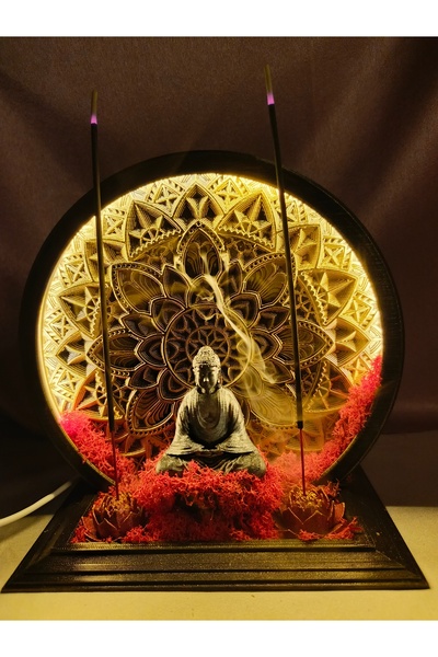 FORTE DESING Anicca Zen Sakinlik Tapınağı Led ışıklı tütsülük Geri Akış Tütsü...