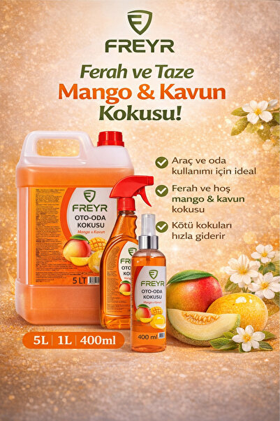 FREYR Mango Kavun Oda ve Oto Koku Seti - Sprey Araba Araç Oda Ortam Parfümü