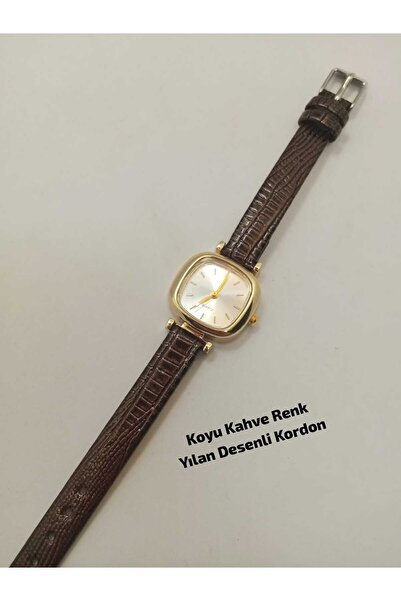 Classy Lova Vintage Design - Dark Brown Color Cord - Minimal Gold Square Case...