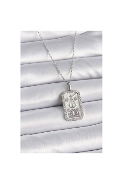 Skygo 316L Steel Silver Color Libra Zodiac Zirconia Women's Necklace - Tj-Bko...