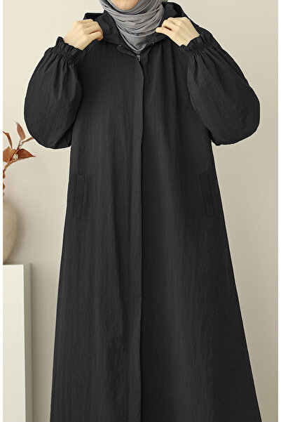 suhneva Hooded Raincoat - Black